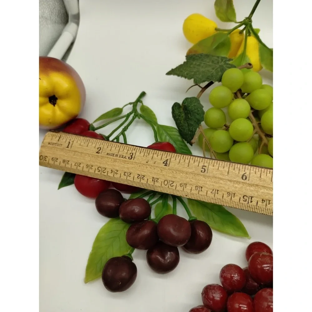 Vintage MCM Faux Fruit Realistic Plastic Rubber Artificial Lot of 13 Cherries